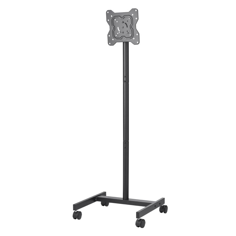 Lattialla seisova manuaalinen teräsrunkoinen televisioteline pyörillä 17–55 tuuman 20 kg kantavuus