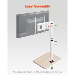 Manuaalinen teräslattiateline televisiolle 32–70 tuumaa 45 kg siirrettävä pyörillä