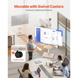 Manuaalinen lattialla seisova teräksinen televisioteline pyörillä 32–70 tuumaa 40 kg