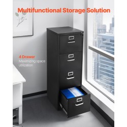 Pystykaappi metallinen 4 laatikkoa lukittava eri asiakirjakokoille