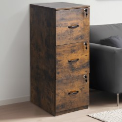 Pystysuuntainen arkistokaappi 3-laatikkoinen lukittava säädettävällä ripustuskiskolla koti- ja toimistokäyttöön