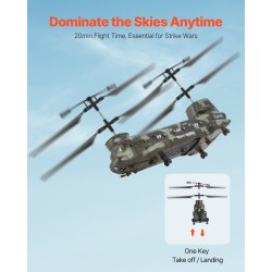 Kauko-ohjattava helikopteri iskunkestävä ABS-runko 350 mm litiumakku 2.4 GHz 8-vuotiaille LED-valoilla