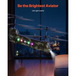 Kauko-ohjattava helikopteri iskunkestävä ABS-runko 350 mm litiumakku 2.4 GHz 8-vuotiaille LED-valoilla