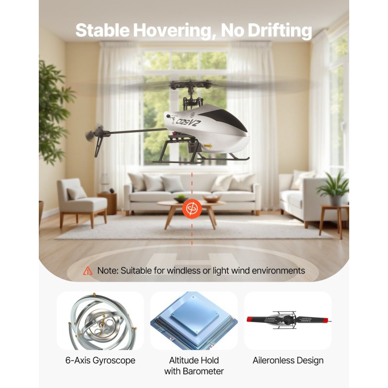 Kaukosäädettävä helikopteri ABS-runkoinen 4-kanavainen 2,4 GHz 6-akselisella gyroskoopilla lapsille