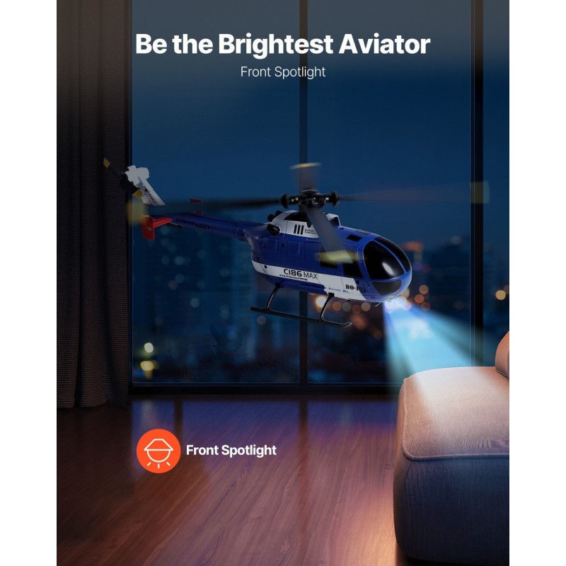 Radio-ohjattava helikopteri 2,4 GHz 4-kanavainen muovirunko 350 mAh akku 8-vuotiaille