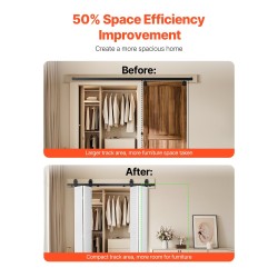 Taittuva liukuoven kiskosarja hiiliteräs 1524 mm 150 kg musta