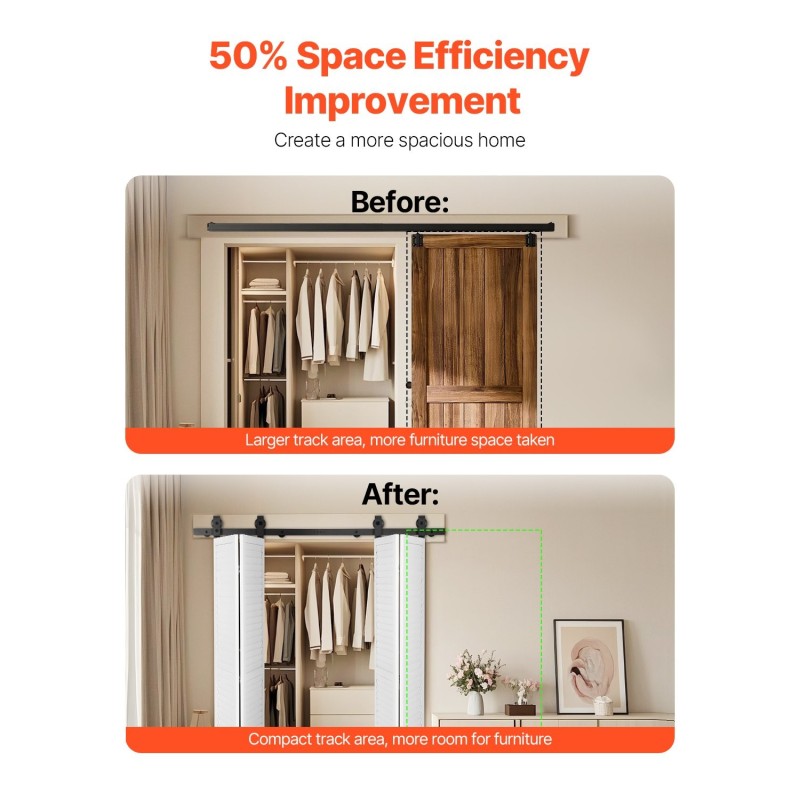 Taittuva liukuoven kiskosarja hiiliteräs 1524 mm 150 kg musta