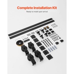 Taittuva liukuoven kiskosarja hiiliteräs 1524 mm 150 kg musta