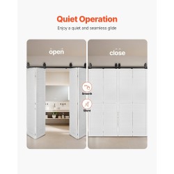 Liukuovikiskosarja hiiliteräksinen 76 tuuman kaksiosainen taittuva neljälle ovelle musta