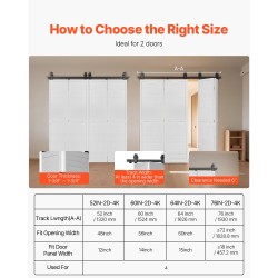 Liukuovikiskosarja hiiliteräksinen 76 tuuman kaksiosainen taittuva neljälle ovelle musta