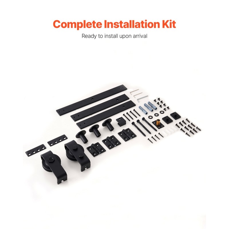 Kaksiosainen liuku- ja taitto-oven kiskosarja hiiliteräksinen 914 mm 150 kg musta