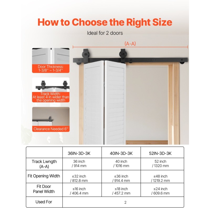 Liukuva kaksiosainen tallioven kiskosarja hiiliteräs 1016 mm kahdelle 18 tuuman ovelle
