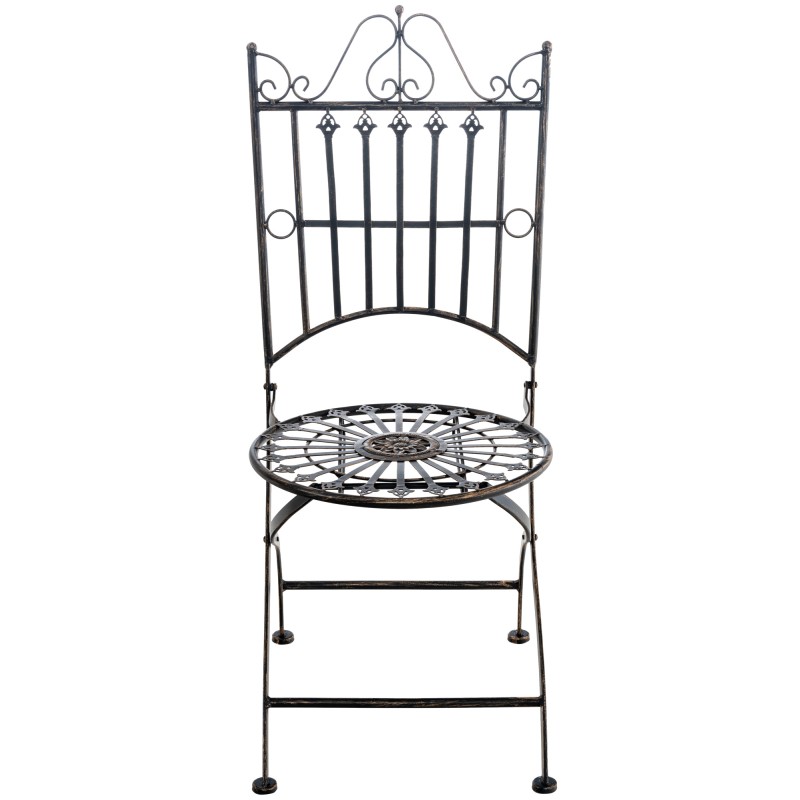 Nostalginen taittuva rautainen puutarhatuoli antiikkipatinalla