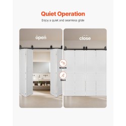 Taittuva liukuoven kiskosarja hiiliteräs 1626 mm 150 kg musta