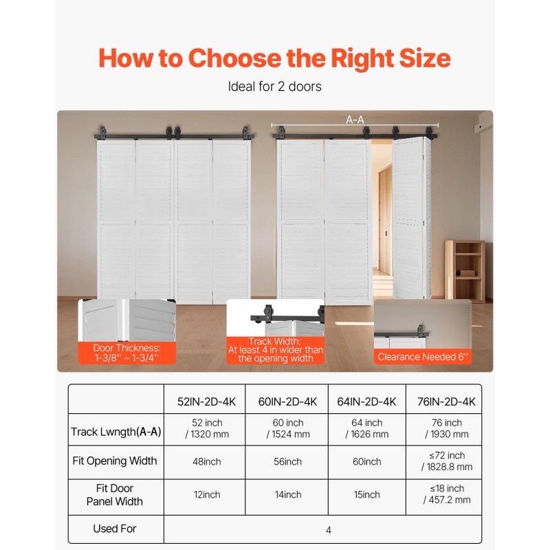 Taittuva liukuoven kiskosarja hiiliteräs 1626 mm 150 kg musta