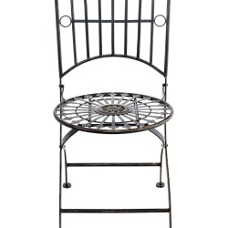 Nostalginen taittuva rautainen puutarhatuoli antiikkipatinalla