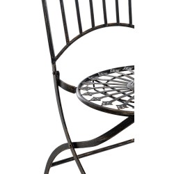 Nostalginen taittuva rautainen puutarhatuoli antiikkipatinalla