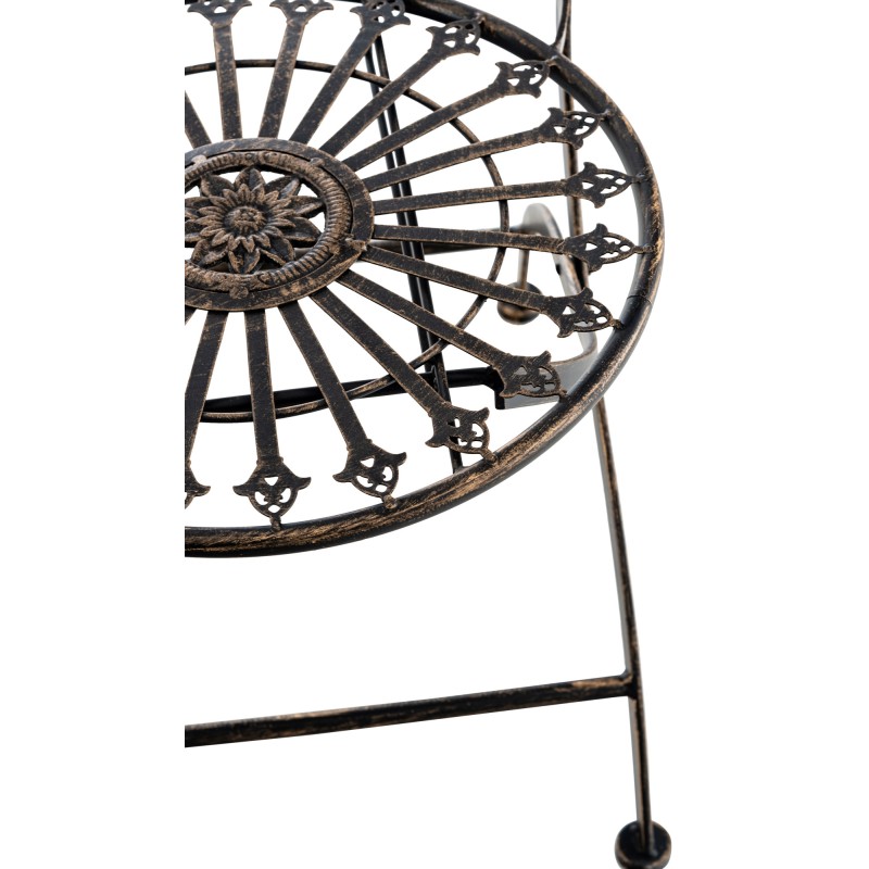 Nostalginen taittuva rautainen puutarhatuoli antiikkipatinalla