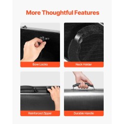 4/4-viulukotelo komposiitti-hiilikuituinen kevyt vedenkestävä kaksinkertaiset olkahihnat jousille ja tarvikkeille