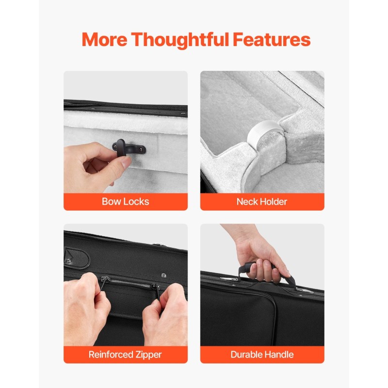 Viulukotelo 4/4 vedenpitävä nailonpintainen pehmeällä plyysivuorella musta