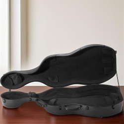 Sellokotelo 4/4-koko komposiittinen hiilikuitupinta pehmeä sisäverhous musta olkahihnat