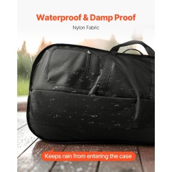 Sellokotelo 4/4 täysikokoinen vedenpitävä nylonkangas musta kaksoisolkahihnoilla