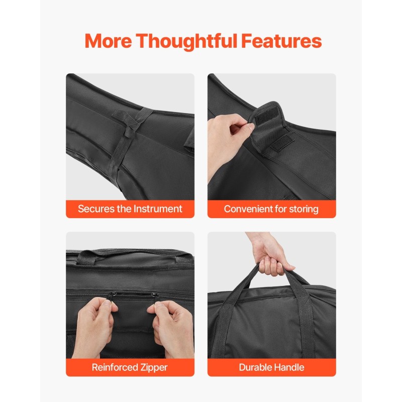 Sellokotelo 4/4 täysikokoinen vedenpitävä nylonkangas musta kaksoisolkahihnoilla