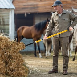 Puutarhatalikko 5-piikkinen mangaaniteräspää lasikuituvarsi 1450 mm ergonominen Y-kahva