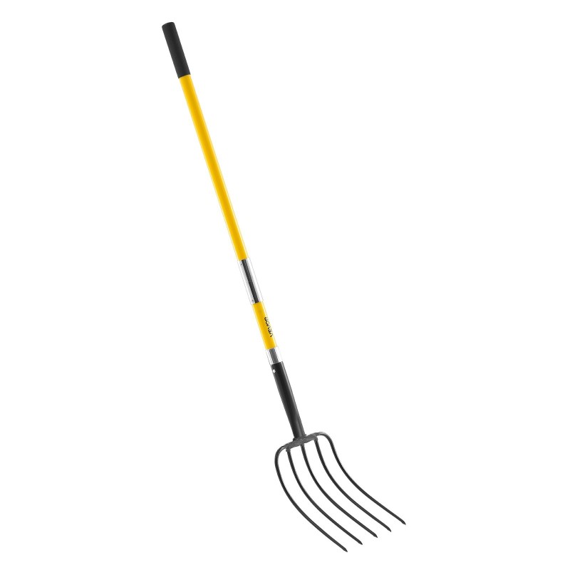 Puutarhatalikko 5-piikkinen mangaaniteräspää lasikuituvarsi 1450 mm ergonominen Y-kahva