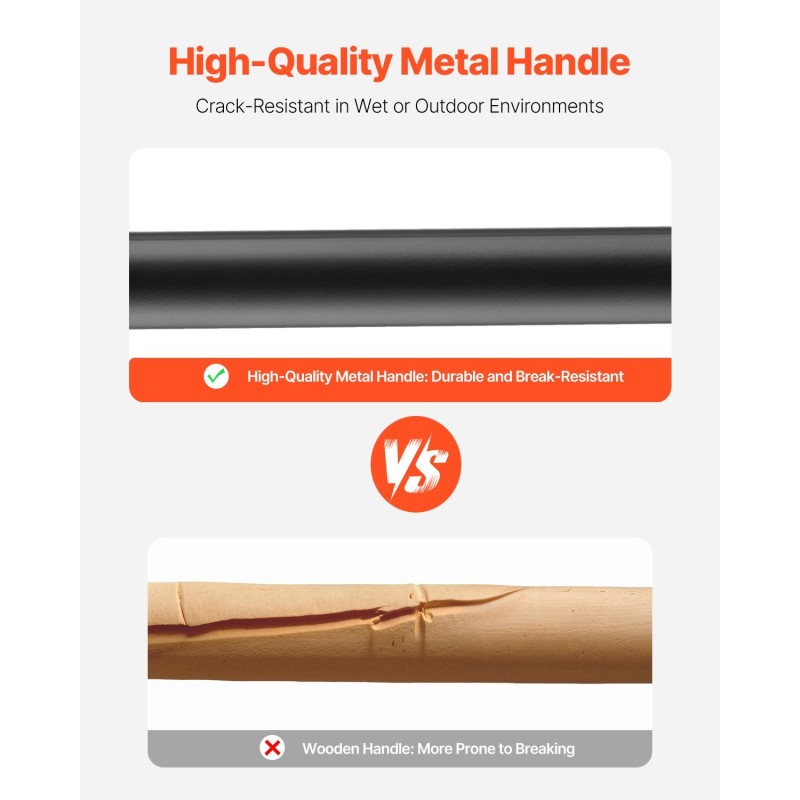 Puutarhatalikko raskaan käytön 5-piikkinen taottu teräspää 1050 mm metallivarsi ergonominen Y-kahva