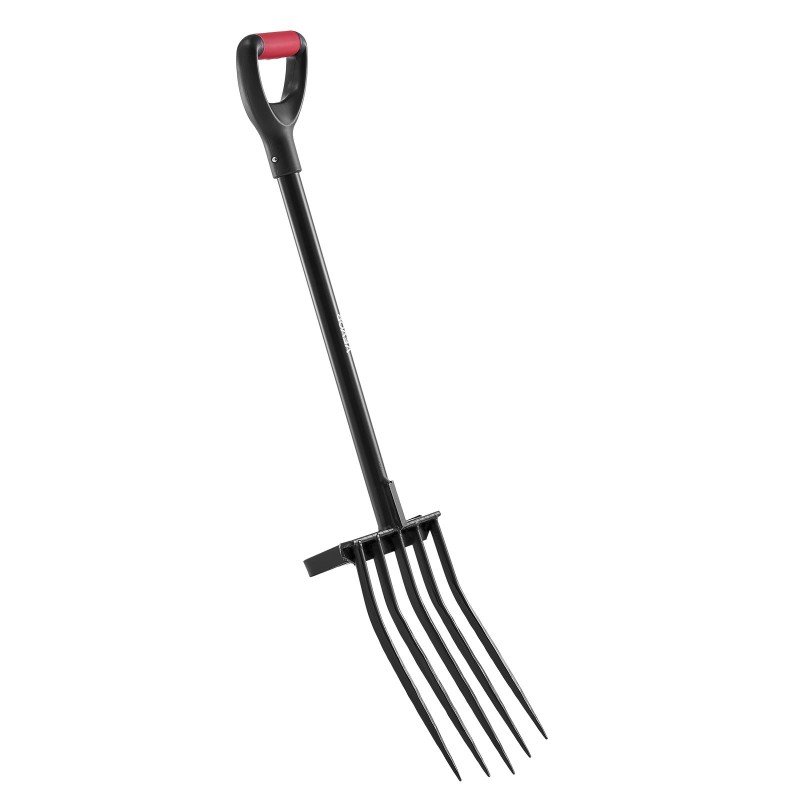 Puutarhatalikko raskaan käytön 5-piikkinen taottu teräspää 1050 mm metallivarsi ergonominen Y-kahva