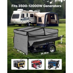 Generaattorinsuojus 420D Oxford-kangas PVC-verkko säänkestävä mitat 865x657x535 mm 3500–12000W