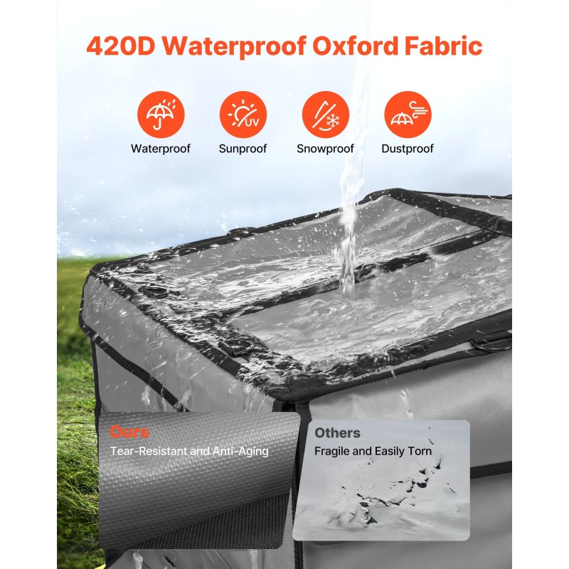Generaattorinsuojus 420D Oxford-kangas PVC-verkko säänkestävä mitat 865x657x535 mm 3500–12000W