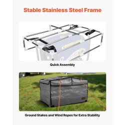 Generaattorinsuojus 420D Oxford-kangas PVC-verkko säänkestävä mitat 865x657x535 mm 3500–12000W