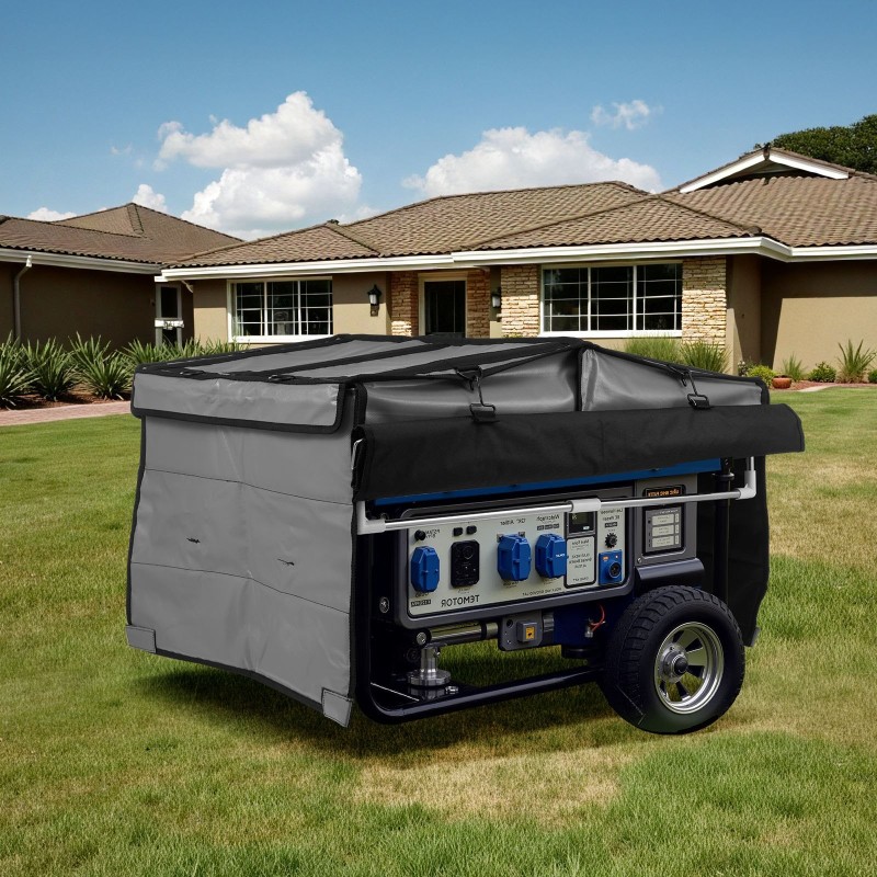 Generaattorinsuojus 420D Oxford-kangas PVC-verkko säänkestävä mitat 865x657x535 mm 3500–12000W