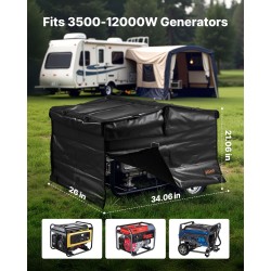 Generaattorin suojus vedenpitävä 420D Oxford-kangas musta 3500–12000 W