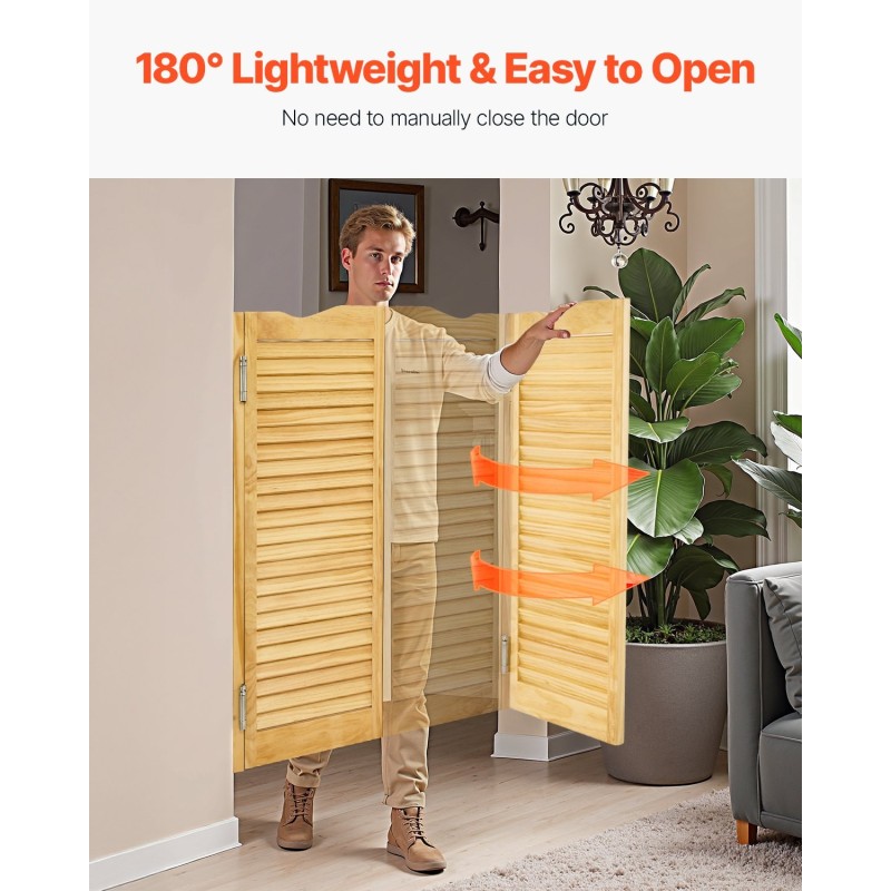 Keinuvat saluunaovet mäntypuusta puolikorkea malli sisäkäyttöön automaattinen sulkeutuminen