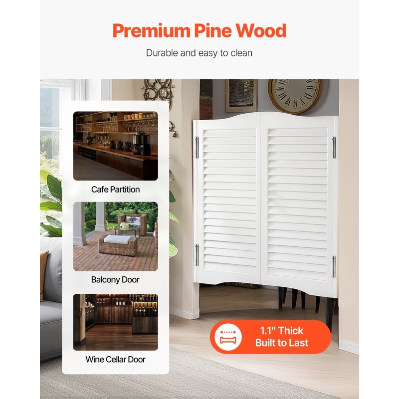 Keinuvat kahvilanovet mäntypuiset valkoiset kaksoisovet 900x28x900 mm