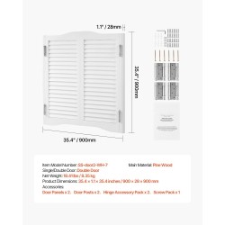 Keinuvat kahvilanovet mäntypuiset valkoiset kaksoisovet 900x28x900 mm