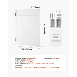 Yksilehtinen mäntypuinen kääntyvä saluunaovi 805x28x1060 mm valkoinen sisäkäyttöön