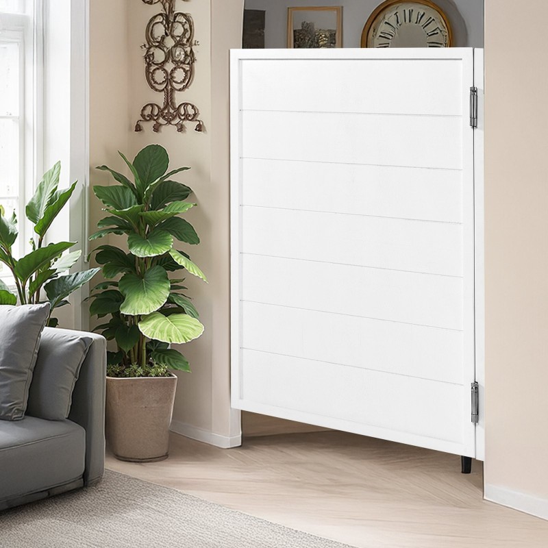 Yksilehtinen mäntypuinen kääntyvä saluunaovi 805x28x1060 mm valkoinen sisäkäyttöön