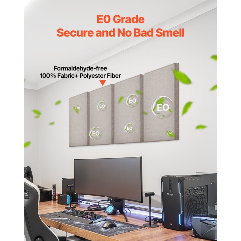 Äänieristyslevysetti 4 kpl 600 x 300 x 50 mm lasivillaa itseliimautuva tausta