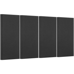 Akustiset kuitulasipaneelit 4 kpl 600x300x50 mm musta itsekiinnittyvät