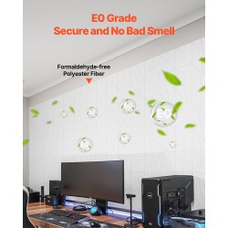 Akustiikkapaneelit polyesterikuituiset 300x300x10 mm 18 kpl itseliimautuvat valkoinen