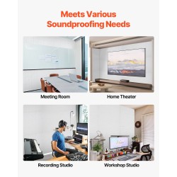 Akustiikkapaneelit polyesterikuituiset 300x300x10 mm 18 kpl itseliimautuvat valkoinen