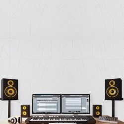 Akustiikkapaneelit polyesterikuituiset 300x300x10 mm 18 kpl itseliimautuvat valkoinen