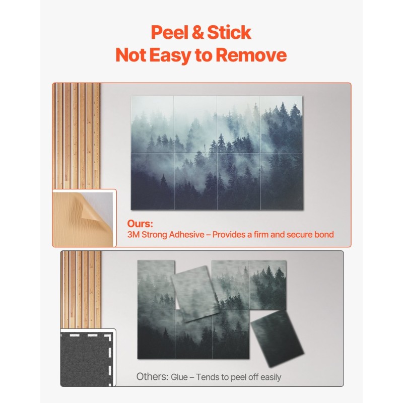 Akustiikkapaneelit polyesterikuituiset 8 kpl 400×300×10 mm itsekiinnittyvät metsäkuosi