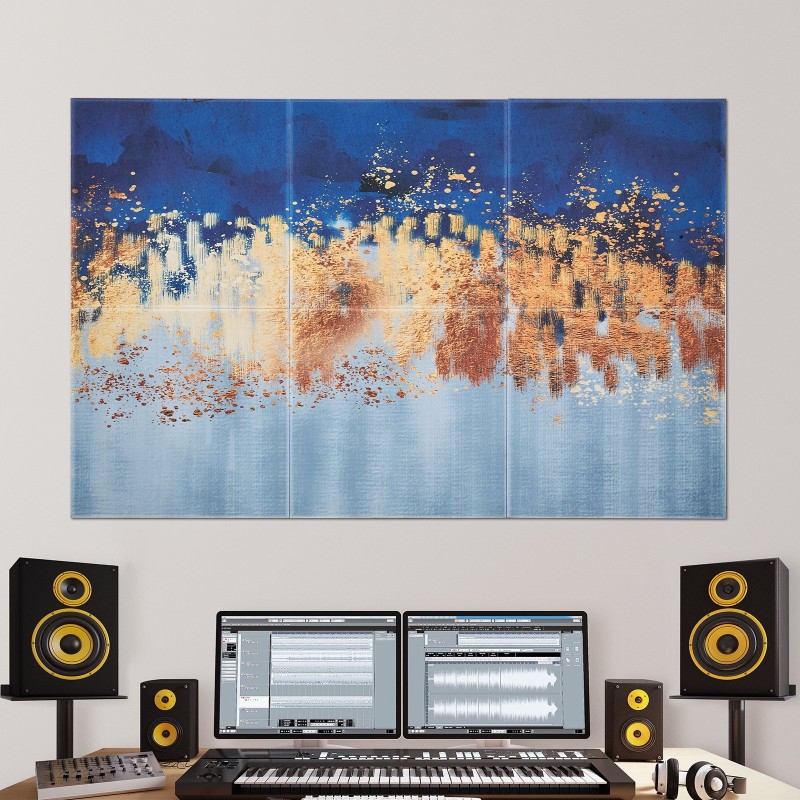 Seinäakustiikkapaneelit polyesterikuitu 600x600x10 mm 6 kpl itseliimautuva pastellisävyinen kuvio