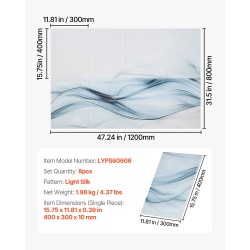 Akustiset itsekiinnittyvät seinäpaneelit polyesterikuitu 400 x 300 x 10 mm 6 kpl