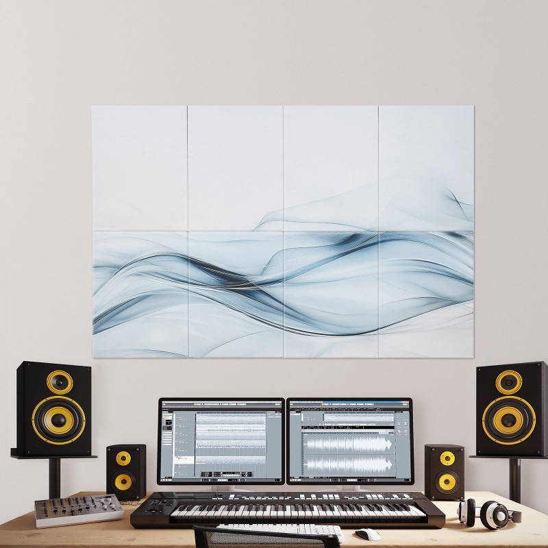 Akustiset itsekiinnittyvät seinäpaneelit polyesterikuitu 400 x 300 x 10 mm 6 kpl